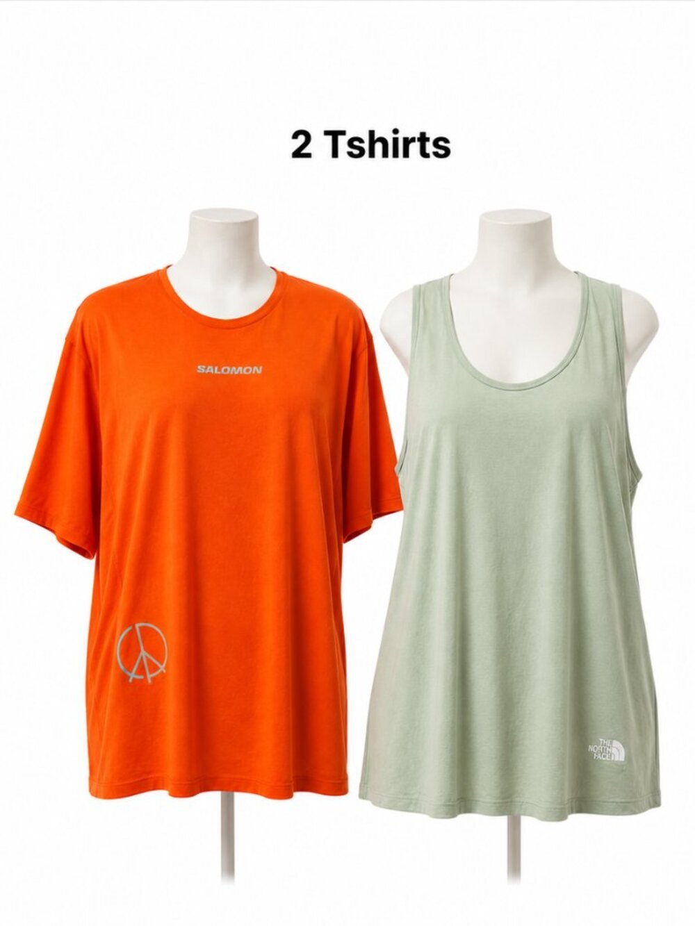 Salomon Shortney Tee Orange L & The North Face TerrainPlus Tank Tea Green 1X NWT